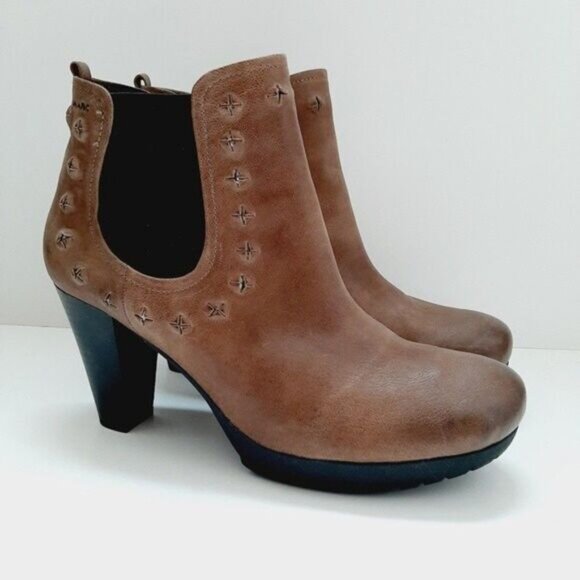 MARC High Heel Ankle Booties Genuine Leather Taupe Sz Eur 42 | US 11-11.5 - Picture 2 of 15